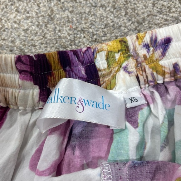 Walker & Wade Tropicana Fuchsia Floral Maxi Hi Lo Skirt Pull On Resort Wear XS - Picture 7 of 7